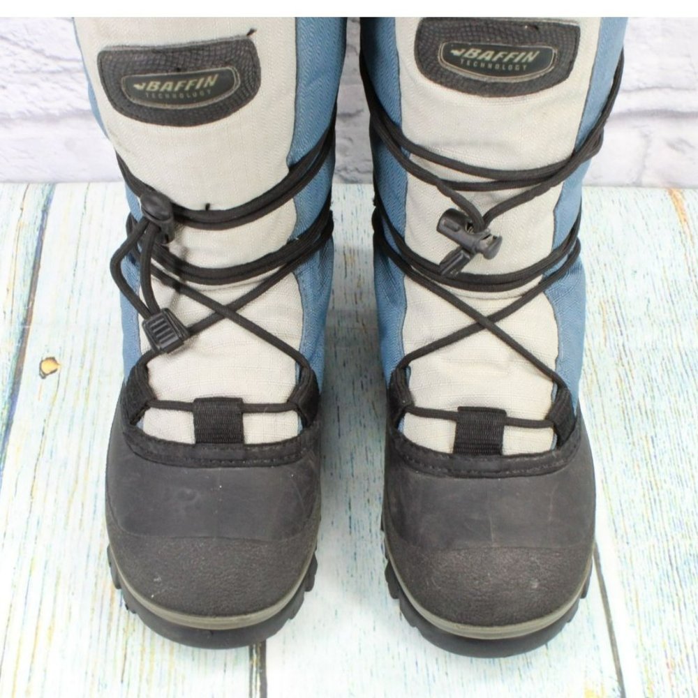 Baffin Technology Blue Nylon Lace Up Pull On Snow Boots Size 6 Wide - Picture 5 of 9